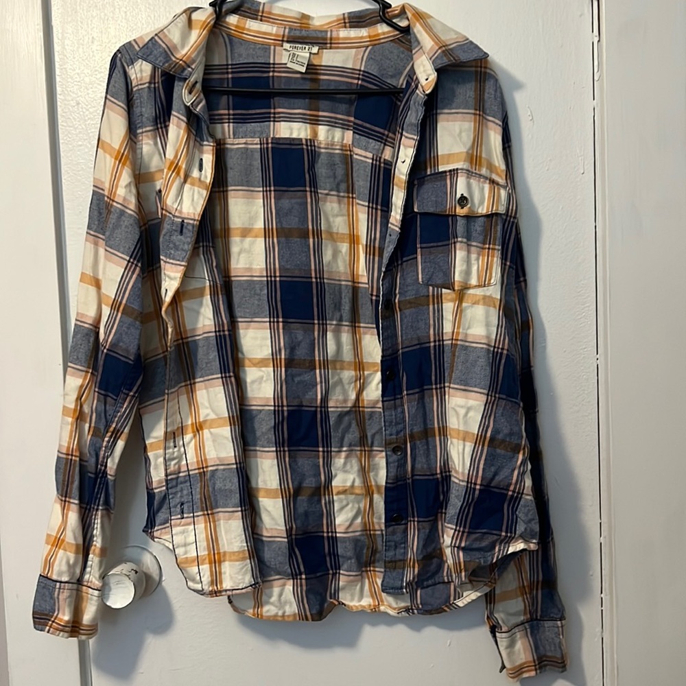 BLUE/ORANGE FLANNEL | SIZE L